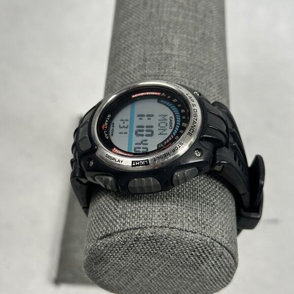 Casio Watch Mens 44mm Digital Lap Memory 100 World Time RFT-100 New Battery - Picture 4 of 10